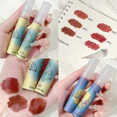 YICKYUE - Rose Pink Matte Lip Glaze Velvet Liquid Lipstick Pigment Lasting Water Proof Lip Gloss Cosmetics Sexy Red Lip Tint Makeup Korean