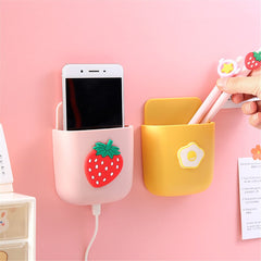 1pc Kawaii Cartoon Storage Rack Pen Washi Tape Holder Punch Free Pen Container Phone Charging Box Home Office Storage Box
