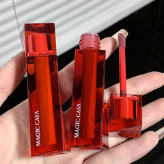 YICKYUE - Diamond Mirror Lip Gloss Transparent Pink Jelly Lip Glaze Non-stick Waterproof Long Lasting Moisturizing Lipsticks Korean Makeup