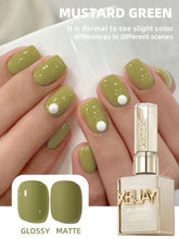 YICKYUE - 1pc 15ml Mustard Green Gel Nail Polish Starter Pure Soak Off No Wipe Nail Gel Polish Suitable For All Seasons