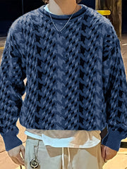 Hearujoy Autumn And Winter Men'S And Women'S Color-Blocking Patterned Loose Casual Stylish Versatile Knitted Pullover.