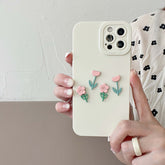 3D Tulip flower soft silicone phone case for iphone 7 8 plus 13 12 mini 11 pro max x xr xsmax cute ins shockproof cover capa