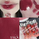 YICKYUE - 1pc Sexy Red Jelly Mirror Lipstick Long Lasting Non-stick Cup Moisturize Water Light Lip Gloss Korean Lips Makeup Cosmetics New