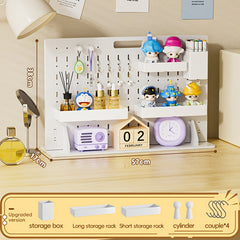 YICKYUE A Set Of Drilling-free Nail Board Storage Set (including Accessories) Multifunctional Desktop Organizer, Suitable for Dormitory, Office Storage, Easy to Install High-Quality PVC Wood-plastic Board, Practical Shelf, Loc