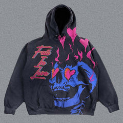 Hearujoy Y2K Fashion Autumn and Winter Printed Washed Distressed Pullover Long Sleeve Sweater for Men and Women