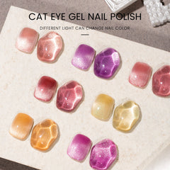 MAYCHAO 7.3ml Chameleon Cat Eye Gel Nail Polish Glitter UV LED Gel Nail Art Jade Nail Lacquer Long Lasting Gel Nail Varnish