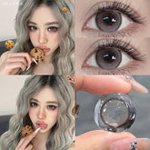 YICKYUE - 2pcs Contact Lenses with Prescription with Degree Lens Soft Brown Beautiful Pupils Natural High Quality Lenses New