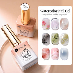 YICKYUE - 15ml Clear Watercolor Gel Polish Set Semi Permanent Nail Art Gel Varnish UV LED Soak Off Spreading Effect Autumn Winter
