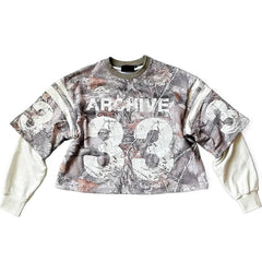 Hearujoy Y2K T Shirt Men New Sports Shirt Male Gothic Oversize Camouflage Leaf pattern Long Sleeves T Shirt Hip Hop Sweatshirt Streetwear