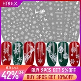 1 pieces stickers for christmas nails decals snowflakes envelopes christmas snowman decorations for winter nails manicure tools