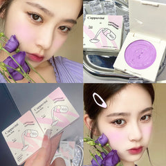YICKYUE - Milk Cream Face Makeup Blusher Natural Smooth Nourishing Cheek Blush Gel Long Lasting Grape Purple Rouge Mud Pigmented Cosmetic