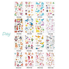 Day Of The Dead Luminous Tattoo Sticker Guitar Skull Sticker On Face Arm Leg Children Body Art Waterproof Temporary Tattoo