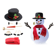 15/16pcs Set Simulation Christmas Snowman Dress Up Set Accessories Funny Make Snowmen Family Tool Kit Decorative Suit