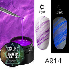 Yickyue Spider Line Nail Polish Gel Spider UV Paint Gel Hybrid Varnishes Luminous Web Stickers Soak Off Top Coat For Manicure