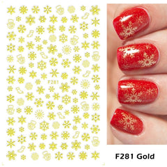3D White Snowflakes Winter Sliders for Nail Stickers Christmas Decoration Decals for New Year DIY Manicure Art Tools GLF281-284