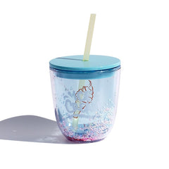 Summer Lovely Bobo Cup BPA Free Plastic Cups with Lids and Straw Children's Water Cup Tumbler Ice Cup Double-Layer Coffee Mug