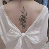 Waterproof Temporary Tattoo Lily Floral Moon Body Art Fake Tattoo Flash Tatto Back Female