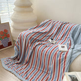 YICKYUE - Cartoon Cute Small Strawberry Cotton Fleece Blanket Skin-friendly Soft Sofa Decorative Blanket Warm Office Lunch Break Blanket