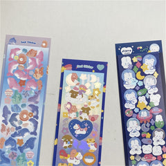 Cartoon Bear Animal Decoration Sticker Art Hand Account DIY Photo Collage Material Stickers Kawaii Korea Stationery