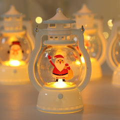 Christmas Decor Night Light Lantern Portable LED Small Oil Lamp Glowing Party Supplies Gifts Wedding Decoration House Decor