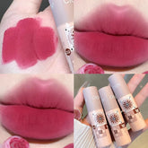 Yickyue Nued Pink Matte Lip Gloss Non-Stick Cup Soft Mist Lip Mud Waterproof Lasting Moisturizing Sexy Lipstick Lips Makeup Cosmetics