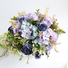 Silk Artificial Rose Flowers Cheap Autumn Decoration White Wedding Home Christmas Fall Fake Flower Bouquet Craft Wreath Supplies