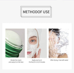 Green Tea Cleansing Solid Mask Purifying Clay Stick Mask Oil Control Anti-Acne Eggplant Skin Care Whitening Care Face