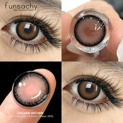 YICKYUE - 1 Pair Colored Contact Lenses for Eyes Blue Lenses Contact Gray Lenses Green Eye Natural Lens Fashion Contacts Beauty