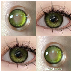YICKYUE - 1 Pair(2pcs) Myopia Contact Lenses for Eyes Pupils Prescription Lenses With Diopters Fashion Blue Green Eye Color Lenses