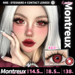 YICKYUE - 1 Pair Cosplay Colored Contact Lenses Anime Blue Lenses Purple Eye Halloween Makeup Contact Yearly Pink Beauty Pupils