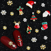 9 Designs Christmas Tree sock snowflake Nail Art Decorations Alloy Metal DIY 3D Nail Rhinestones Accessories Jewelry Tools