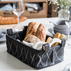 Collapsible Storage Basket Carry Wooden Handle Foldable Felt Cloth Laundry Basket Kids Toys Organizer Desktop Sundries Container