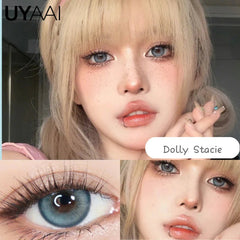 YICKYUE - 1 Pair Korean Lenses Color Contact Lenses for Eyes Cosplay Lenses Big Eye Make-up Pink Lens
