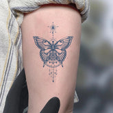 YICKYUE - Premium Semi-Permanent Tattoos for Men Women,Dark Blue Butterfly Temporary Tattoo Lifelike Waterproof and Long-Lasting 1-2 Weeks