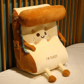 Toast Bread Cushion Short Plush Back Cushion PP Cotton Filling Nap Pillow Removable Washable Sofa Back Cushions Home Decor