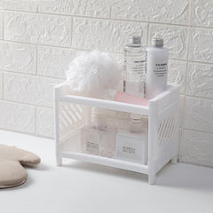 Bathroom Makeup Shelves Double Layer Desktop Storage Shelf Kitchen Spice Rack Tabletop Stationery Sundries Organizer Holder