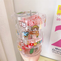 W&G Ins Transparent Multi-layer Rotating Storage Box Cosmetic Jewelry Desktop Storage Box Dustproof Jewelry Storage Rack