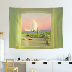 Nordic Tapestry Aesthetic Wall Hanging Cloth Ins Scenery Printed Tapestry Living Room Background Hanging Blanket Home Decor
