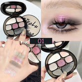 Yickyue Smoke Pink Eyeshadow Palette Matte Pearlescent 8 Colors Eye Shadow Cool Night Black Purple Brown Glitter Eyes Makeup Cosmetics