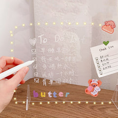 Simple Transparent Acrylic Daily Moments Photo Memo Message Board Note Board Student Mini Writing Board Bulletin Board