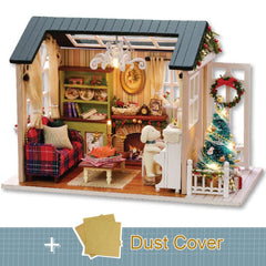 Cutebee DIY DollHouse Wooden Doll Houses Miniature Dollhouse Furniture Kit Toys for Children New Year Christmas Gift Casa
