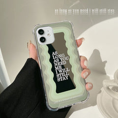 Wave letter mirror soft silicone shockproof shell for iphone 13 mini 11 12 pro max 8 7 plus xsmax xr x cute phone case conque