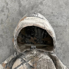 Hearujoy 90s Streetwear Y2K Retro zip up Hoodie Men Camouflage Pattern zipper Sweatshirt High Street Hip Hop Streetwear Oversized Unisex Camo Hoodie