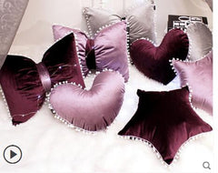 purple style heart/star/knot shaped back cushion bed throw pillow car living room lady gift home decoration