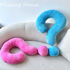 YICKYUE - Funny Question Mark Soft Plush Pillow Cushion Case Home Sofa Bedroom Party Birthday Gift
