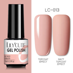 LILYCUTE 7ml Gel Nail Polish Winter Grey Color Series Semi Permanent Matte Top Coat Soak Off UV LED Nail Art Hybrid Gel Nail