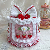 YICKYUE - Strawberry Cake Storage Box Birthday Cake Stash Box Case Gift Jewelry Necklace Ring