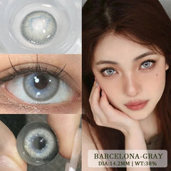 YICKYUE 1pair Colored Contact Lenses Gray Eye Lenses Gray Lenses Gray Pupils Natural Eye Lens color Contacts Eye Cosmetics