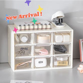 Transparent 9 Grid Desktop Storage Box Stationery Organizer Makeup Organizer Drawer Jewelry Storage Box Makeup Box DIY Tape Box