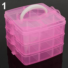 3 Layers 18 Compartments Clear Storage Box Container Jewelry Bead Organizer Case